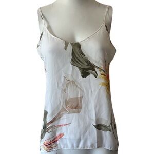 White House Black Market Floral Adjustable Strap Top Size S